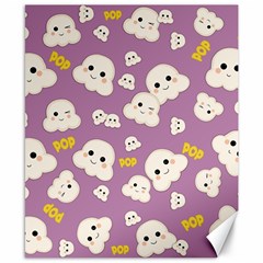 Cute Kawaii Popcorn Pattern Canvas 8  X 10 