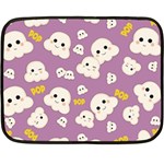 Cute Kawaii Popcorn pattern Fleece Blanket (Mini) 35 x27  Blanket