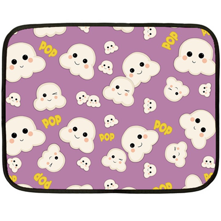 Cute Kawaii Popcorn pattern Fleece Blanket (Mini)