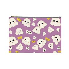 Cute Kawaii Popcorn Pattern Cosmetic Bag (large)