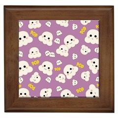 Cute Kawaii Popcorn Pattern Framed Tiles by Valentinaart