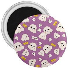 Cute Kawaii Popcorn Pattern 3  Magnets by Valentinaart