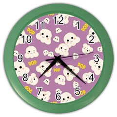 Cute Kawaii Popcorn Pattern Color Wall Clock