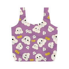 Cute Kawaii Popcorn Pattern Full Print Recycle Bag (m) by Valentinaart