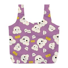 Cute Kawaii Popcorn Pattern Full Print Recycle Bag (l) by Valentinaart