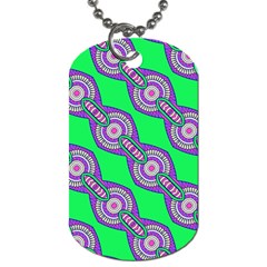 Purple Chains On A Green Background                                                    Dog Tag (one Side) by LalyLauraFLM