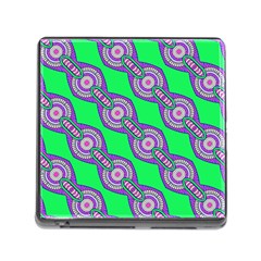 Purple Chains On A Green Background                                                    Memory Card Reader (square) by LalyLauraFLM