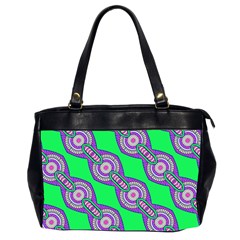 Purple Chains On A Green Background                                                    Oversize Office Handbag (2 Sides) by LalyLauraFLM