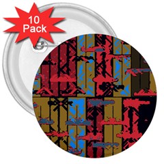 Rectangles Texture                                                    3  Button (10 Pack) by LalyLauraFLM