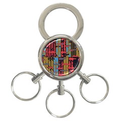 Rectangles Texture                                                    3-ring Key Chain by LalyLauraFLM