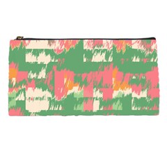 Pink Scratches On A Green Background                                                Pencil Case by LalyLauraFLM