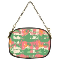 Pink Scratches On A Green Background                                                 Chain Purse (two Sides) by LalyLauraFLM