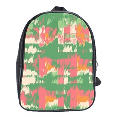 Pink Scratches On A Green Background                                                      School Bag (large) by LalyLauraFLM