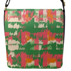 Pink Scratches On A Green Background                                                      Flap Closure Messenger Bag (s) by LalyLauraFLM