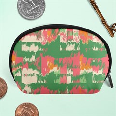 Pink Scratches On A Green Background                                                      Accessory Pouch by LalyLauraFLM