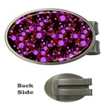 Purple Red  Roses Money Clips (Oval)  Front