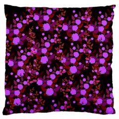 Purple Red  Roses Large Flano Cushion Case (one Side) by snowwhitegirl