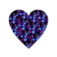 Purple Blue  Roses Heart Magnet by snowwhitegirl