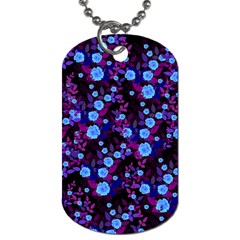 Purple Blue  Roses Dog Tag (one Side) by snowwhitegirl