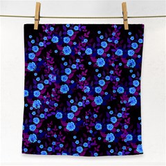 Purple Blue  Roses Face Towel by snowwhitegirl