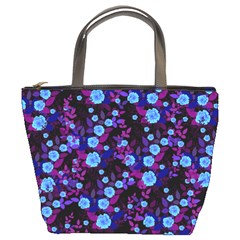 Purple Blue  Roses Bucket Bag by snowwhitegirl