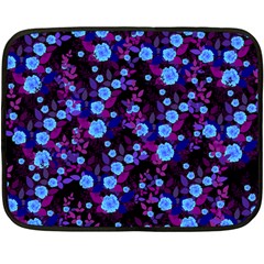 Purple Blue  Roses Fleece Blanket (mini) by snowwhitegirl