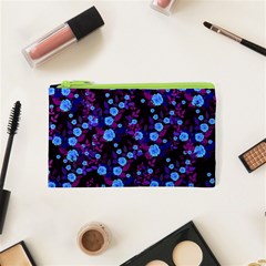 Purple Blue  Roses Cosmetic Bag (xs) by snowwhitegirl