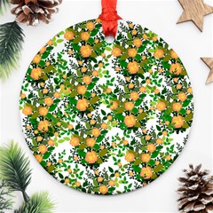 Peach Roses White Ornament (round) by snowwhitegirl