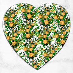 Peach Roses White Jigsaw Puzzle (heart) by snowwhitegirl