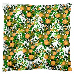 Peach Roses White Large Cushion Case (one Side) by snowwhitegirl