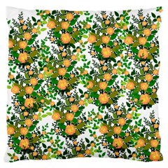 Peach Roses White Large Flano Cushion Case (two Sides) by snowwhitegirl