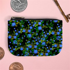 Blue Luminescent Roses Mini Coin Purse by snowwhitegirl