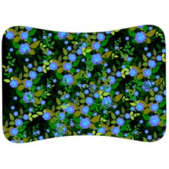 Blue Luminescent Roses Velour Seat Head Rest Cushion