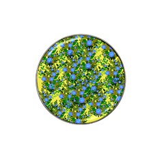 Blue Luminescent Roses Yellow Hat Clip Ball Marker (4 Pack) by snowwhitegirl