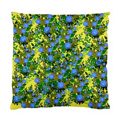 Blue Luminescent Roses Yellow Standard Cushion Case (two Sides) by snowwhitegirl