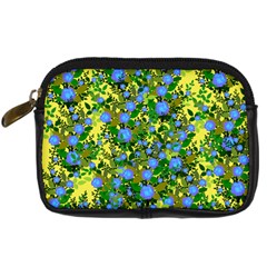 Blue Luminescent Roses Yellow Digital Camera Leather Case by snowwhitegirl