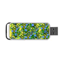 Blue Luminescent Roses Yellow Portable Usb Flash (two Sides) by snowwhitegirl