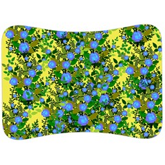 Blue Luminescent Roses Yellow Velour Seat Head Rest Cushion