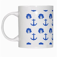 Vintage Face Anchor Blue White Mugs by snowwhitegirl