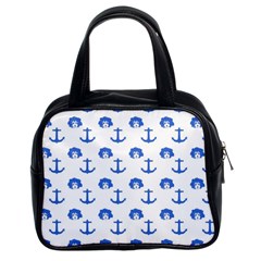 Vintage Face Anchor Blue Classic Handbag (two Sides) by snowwhitegirl