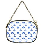 Vintage Face Anchor Blue Chain Purse (Two Sides) Front