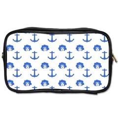 Vintage Face Anchor Blue Toiletries Bag (two Sides) by snowwhitegirl