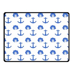 Vintage Face Anchor Blue Fleece Blanket (small) by snowwhitegirl