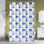 Vintage Face Anchor Blue Shower Curtain 48  x 72  (Small)  Curtain(48  X 72 ) - 42.18 x64.8  Curtain(48  X 72 )