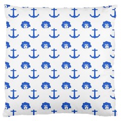 Vintage Face Anchor Blue Large Cushion Case (two Sides) by snowwhitegirl