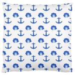 Vintage Face Anchor Blue Large Cushion Case (Two Sides) Back