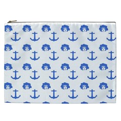 Vintage Face Anchor Blue Cosmetic Bag (xxl)