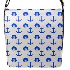 Vintage Face Anchor Blue Flap Closure Messenger Bag (s) by snowwhitegirl