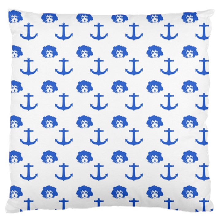 Vintage Face Anchor Blue Standard Flano Cushion Case (Two Sides)