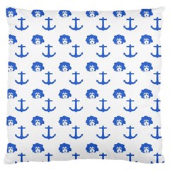 Vintage Face Anchor Blue Large Flano Cushion Case (one Side) by snowwhitegirl